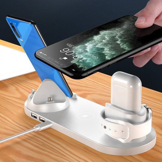 Wireless Charger For IPhone Fast Charger For Phone Fast Charging Pad For Phone Watch 6 In 1 Charging Dock Station - Mirza Finds