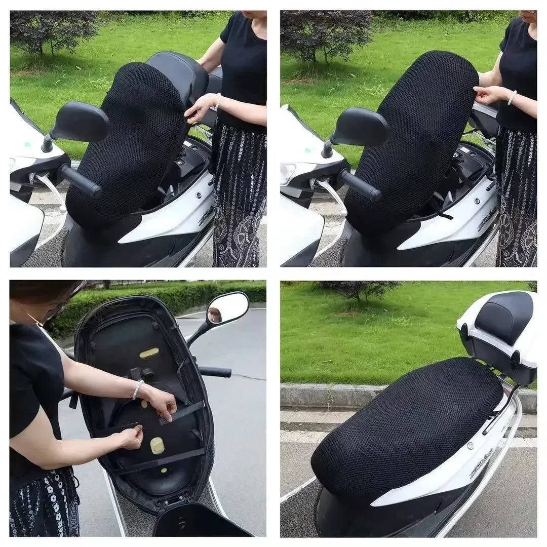 3D Mesh Motorcycle Seat Cover Universal Breathable Scooter Seat Pad With Anti - slip Mesh Summer Cool Design UV Protection - Mirza Store