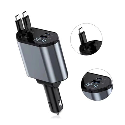4-in-1 120W Retractable Car Charger Mirza Store