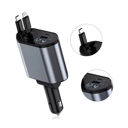 4-in-1 120W Retractable Car Charger Mirza Store