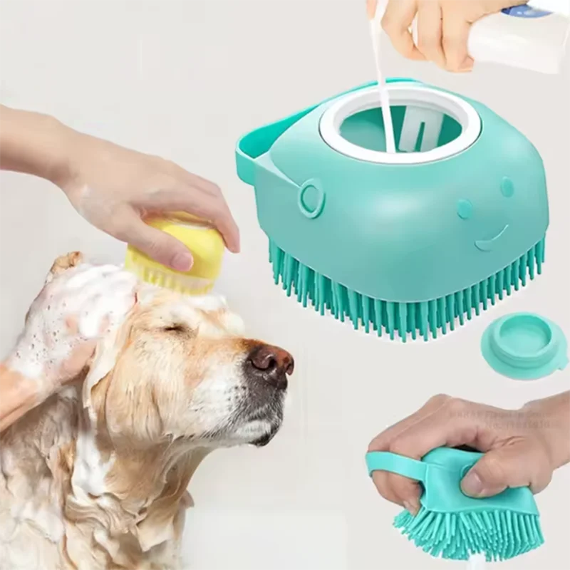 New Bath Massage Brush Bathroom Multifunctional Puppy Big Dog Cat Soft Safety Silicone Pet Accessories for Dogs Cats Tools Mirza Store