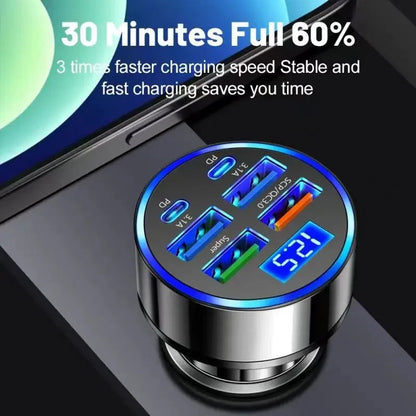 6-in-1 Fast Car Charger Mirza Store
