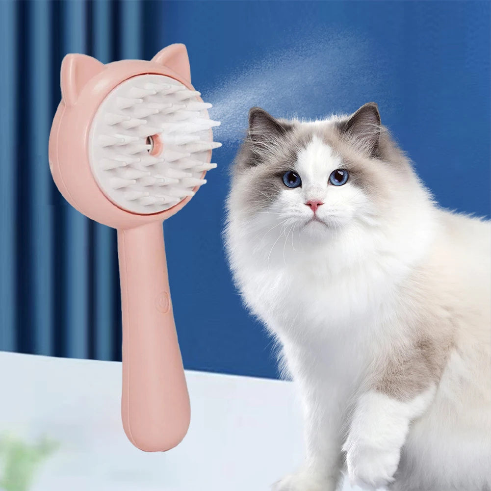 Hair Cleaning Brush With Mist Multifunctional Cat Grooming Brush Rechargeable Self Cleaning Slicker Brush For Pets Dogs & Catsb Pet Products Mirza Store