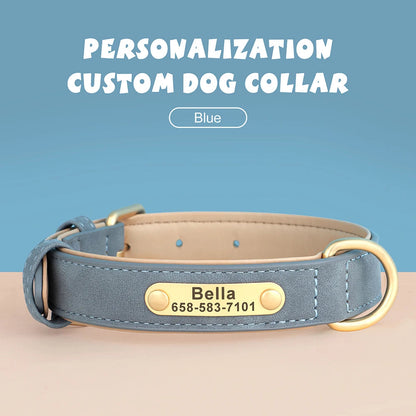 Custom Engraved PU Leather Dog Collar Mirza Store
