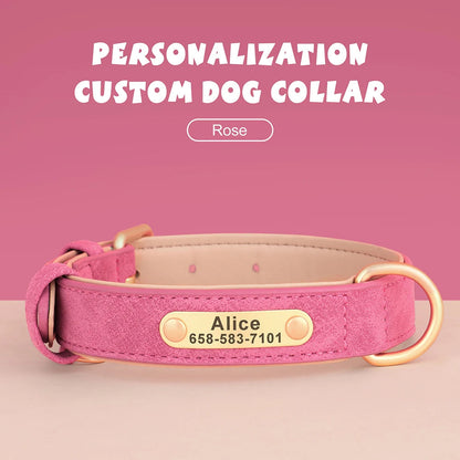 Custom Engraved PU Leather Dog Collar Mirza Store