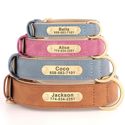 Custom Engraved PU Leather Dog Collar Mirza Store