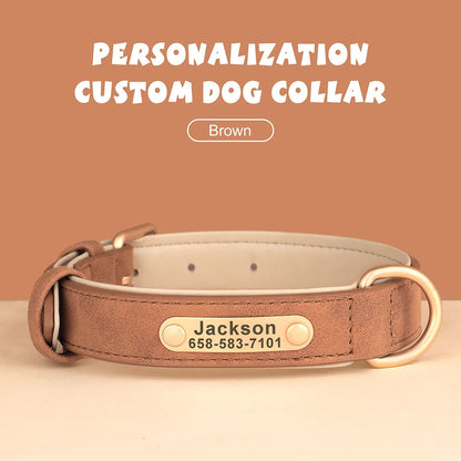 Custom Engraved PU Leather Dog Collar Mirza Store