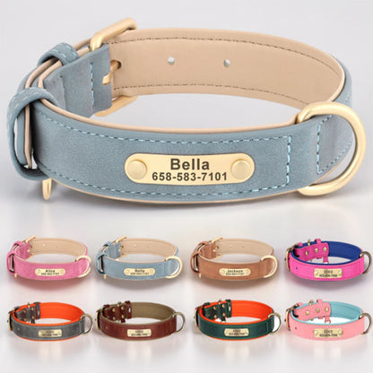 Custom Engraved PU Leather Dog Collar Mirza Store