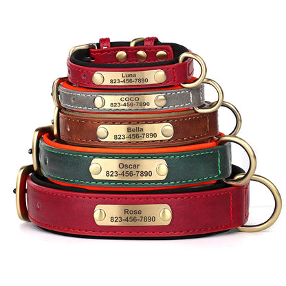 Custom Engraved PU Leather Dog Collar Mirza Store
