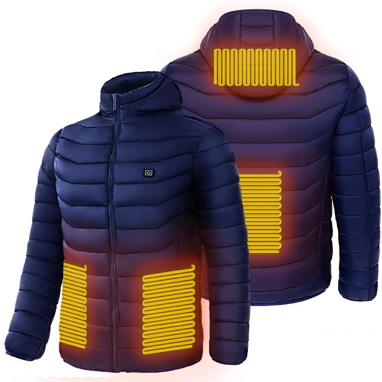 Men Heated Puffer Jacket Electric Heating Coat Insulated Hood Windbreaker 9Heat Zones - Mirza Finds