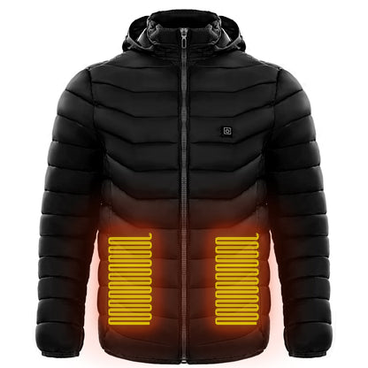 Men Heated Puffer Jacket Electric Heating Coat Insulated Hood Windbreaker 9Heat Zones - Mirza Finds