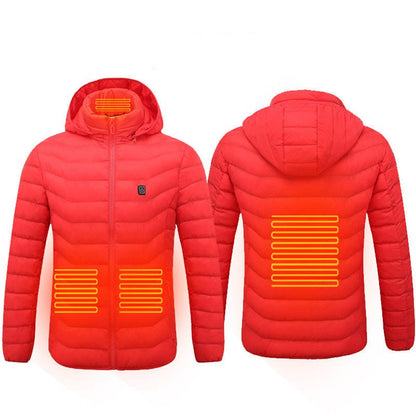 Men Heated Puffer Jacket Electric Heating Coat Insulated Hood Windbreaker 9Heat Zones - Mirza Finds