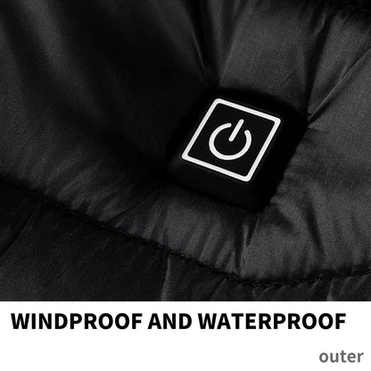 Men Heated Puffer Jacket Electric Heating Coat Insulated Hood Windbreaker 9Heat Zones - Mirza Finds