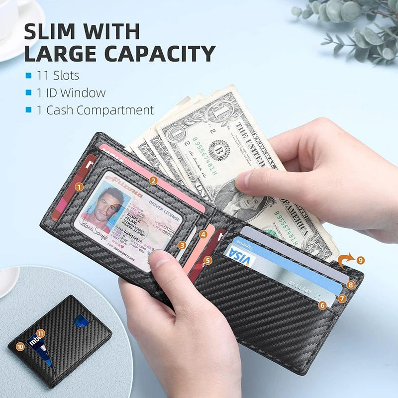 Men’s Ultra-Thin RFID Leather Wallet Mirza Store
