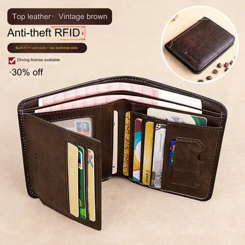 MOONBIFFY Men’s RFID Leather Wallet Mirza Store