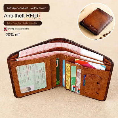 MOONBIFFY Men’s RFID Leather Wallet Mirza Store