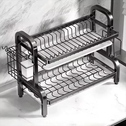 Rust-Proof 2-Layer Kitchen Dish Drying Rack Mirza Store