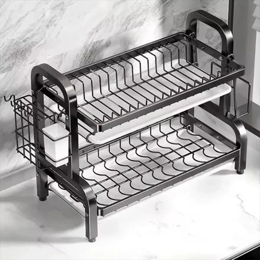 Rust-Proof 2-Layer Kitchen Dish Drying Rack Mirza Store