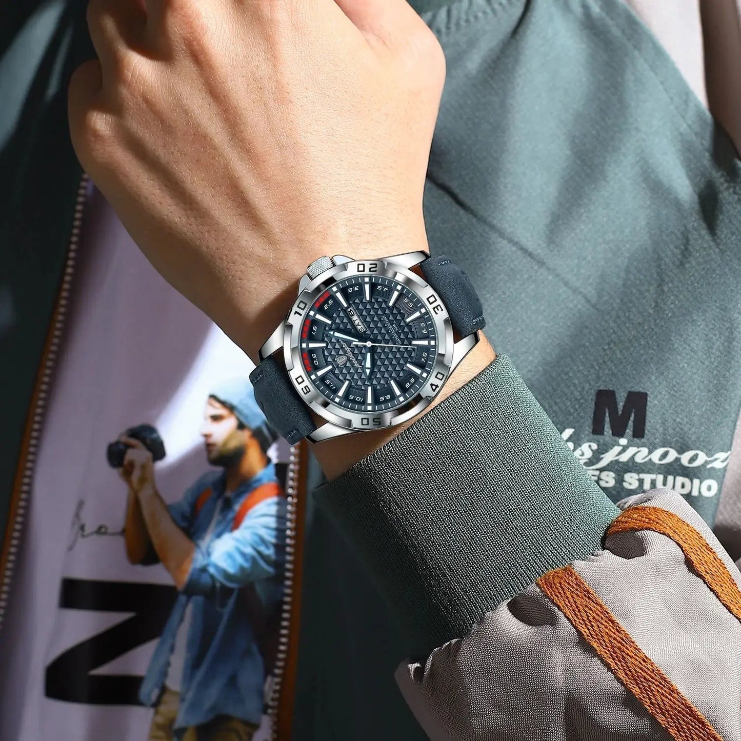 POEDAGAR Luxury Men’s Leather Watch - Mirza Finds