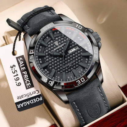 POEDAGAR Luxury Men’s Leather Watch Mirza Store