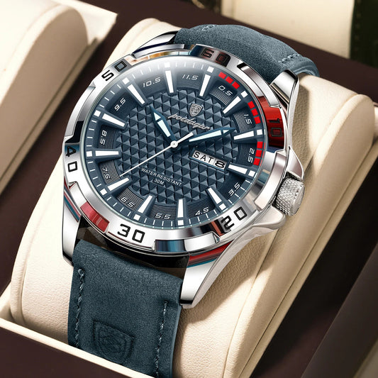 POEDAGAR Luxury Men’s Leather Watch Mirza Store