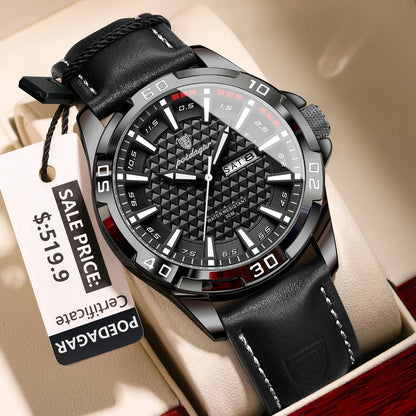 POEDAGAR Luxury Men’s Leather Watch Mirza Store
