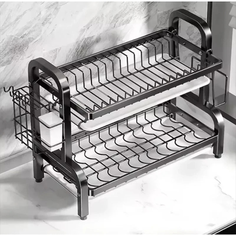Rust-Proof 2-Layer Kitchen Dish Drying Rack Mirza Store