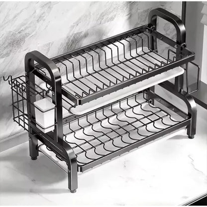 Rust-Proof 2-Layer Kitchen Dish Drying Rack Mirza Store