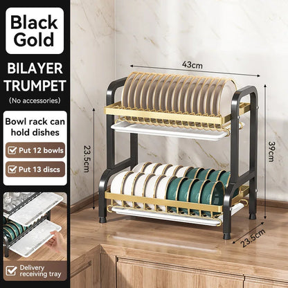 Rust-Proof 2-Layer Kitchen Dish Drying Rack Mirza Store