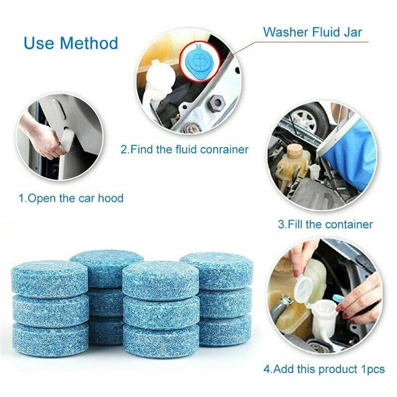 "Premium Car Windscreen Auto Wiper Glass Cleaner Tablets-10  Pack" Mirza Store