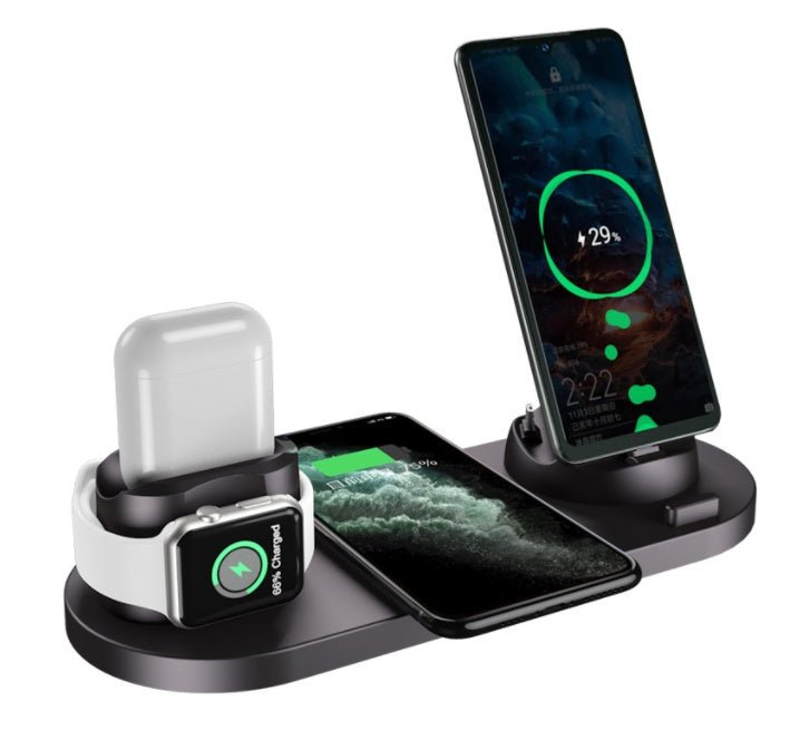 Wireless Charger For IPhone Fast Charger For Phone Fast Charging Pad For Phone Watch 6 In 1 Charging Dock Station - Mirza Finds