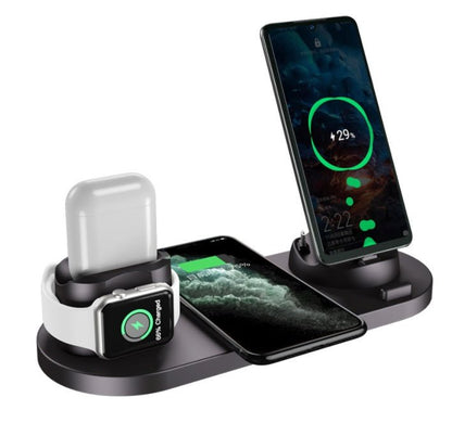 Wireless Charger For IPhone Fast Charger For Phone Fast Charging Pad For Phone Watch 6 In 1 Charging Dock Station - Mirza Finds